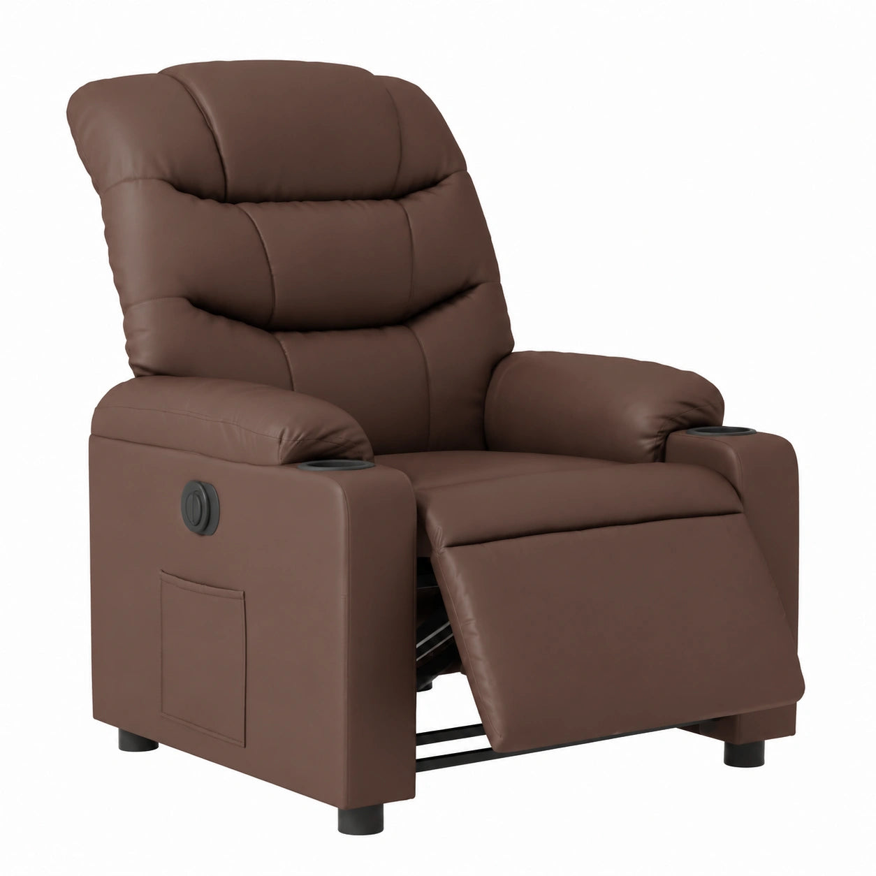 Poltrona Relax Elettrica Moderno in Ecopelle Marrone per Soggiorno