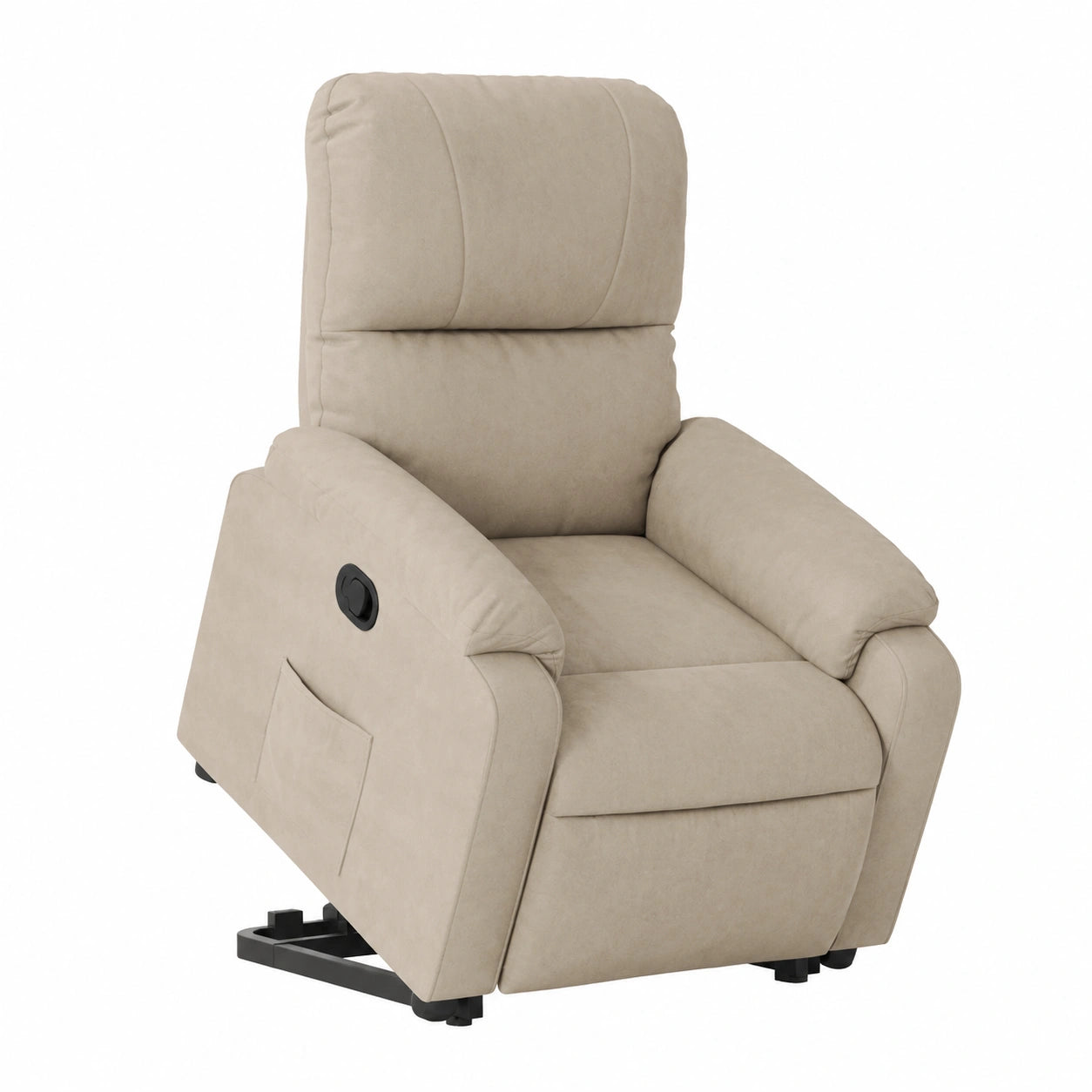 Poltrona elevabile per anziani in microfibra tortora, reclinabile elettricamente, design moderno, portata 110 kg