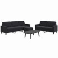 Set Divani Modulari in Velluto Nero con Struttura in Metallo, Elegante e Confortevole