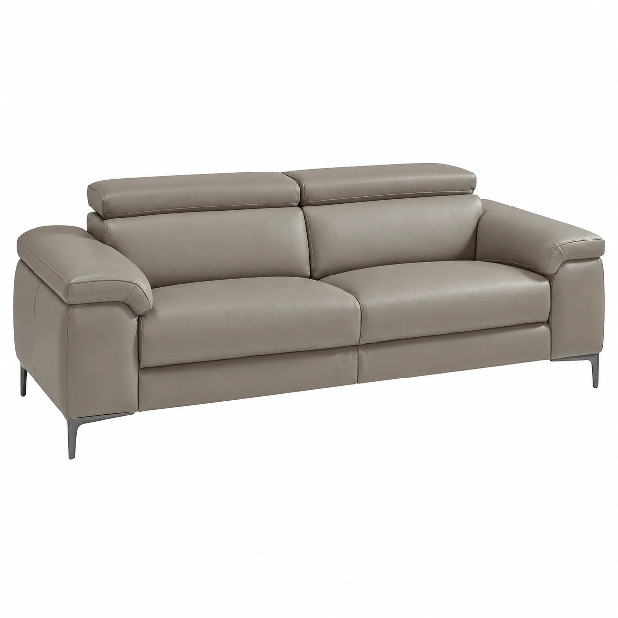 Divano Relax 2 Posti in Pelle Grigio Scuro con Funzione Elettrica