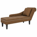 Chaise Longue VidaXL in Similpelle Marrone con Cuscino e Bracciolo