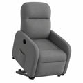 Poltrona elettrica reclinabile moderna in tessuto grigio scuro, 66 x 88 x 95 cm, comoda per TV e lettura con funzione di sollevamento