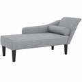 Divano Letto Chaise Longue con Cuscini Grigio Chiaro in Tessuto