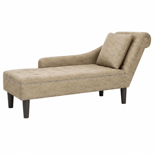 Poltrona Chaise Longue Relax in Ecopelle con Cuscino, Bracciolo Destro, 145x56x70 cm