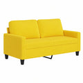 Divano a Due Posti in Tessuto Giallo Chiaro 140 cm