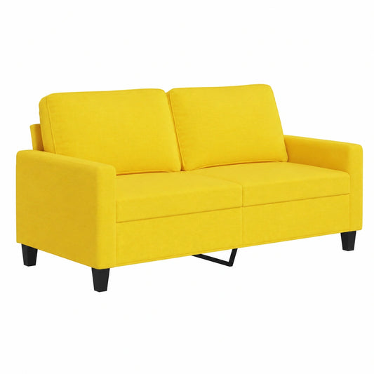 Divano a Due Posti in Tessuto Giallo Chiaro 140 cm