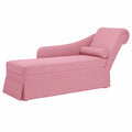 Divano letto ergonomico in velluto rosa con cuscino cervicale, bracciolo destro, per salotto o ufficio