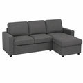 Divano Letto Angolare con Contenitore e Chaise Longue Grigio Scuro - Modello Kennedy