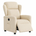 Poltrona relax motorizzata in tessuto beige, imbottitura soffice, ideale per salotto e camera da letto
