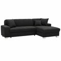 Divano Angolare Capri in Pelle Nera, 239x152x75 cm