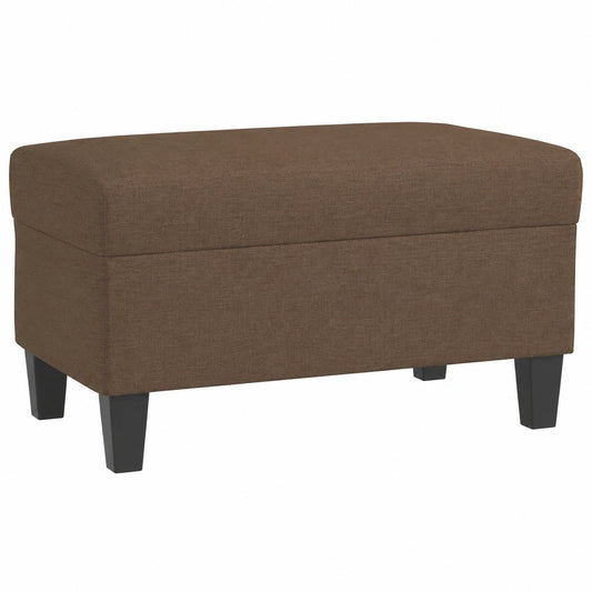 Sgabello Poggiapiedi in Tessuto Marrone 70x55x41 cm