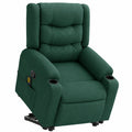 Poltrona Relax Elettrica Massaggiante Verde Scuro con Sollevamento e Supporto
