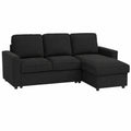 Divano Letto Angolare SAMIRA con Contenitore e Chaise Longue Nera - Modello Kennedy