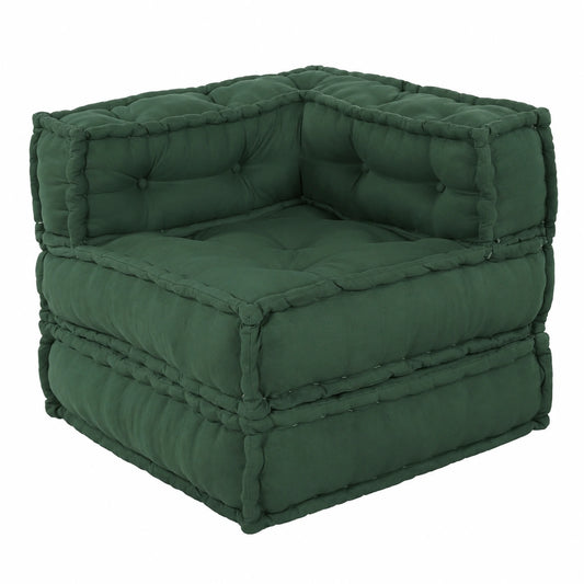 Divano Modulare in Tessuto Verde con Cuscini Pallet, 70x70x54 cm