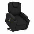 Poltrona relax elettrica nera con funzione massaggiante e supporto alzante, rivestimento in tessuto, 74x88x97 cm, ideale per soggiorno, camera da letto e ufficio